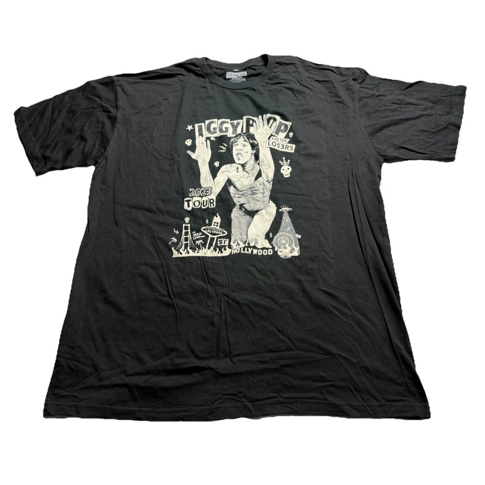 IGGY POP & The Losers West Coast Tour 2023 NWOT Rock California 2XL Adult Shirt